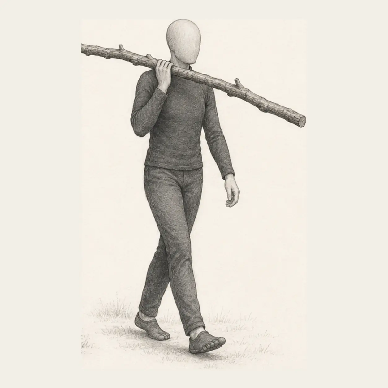 Carry a light branch in a different comfortable position.