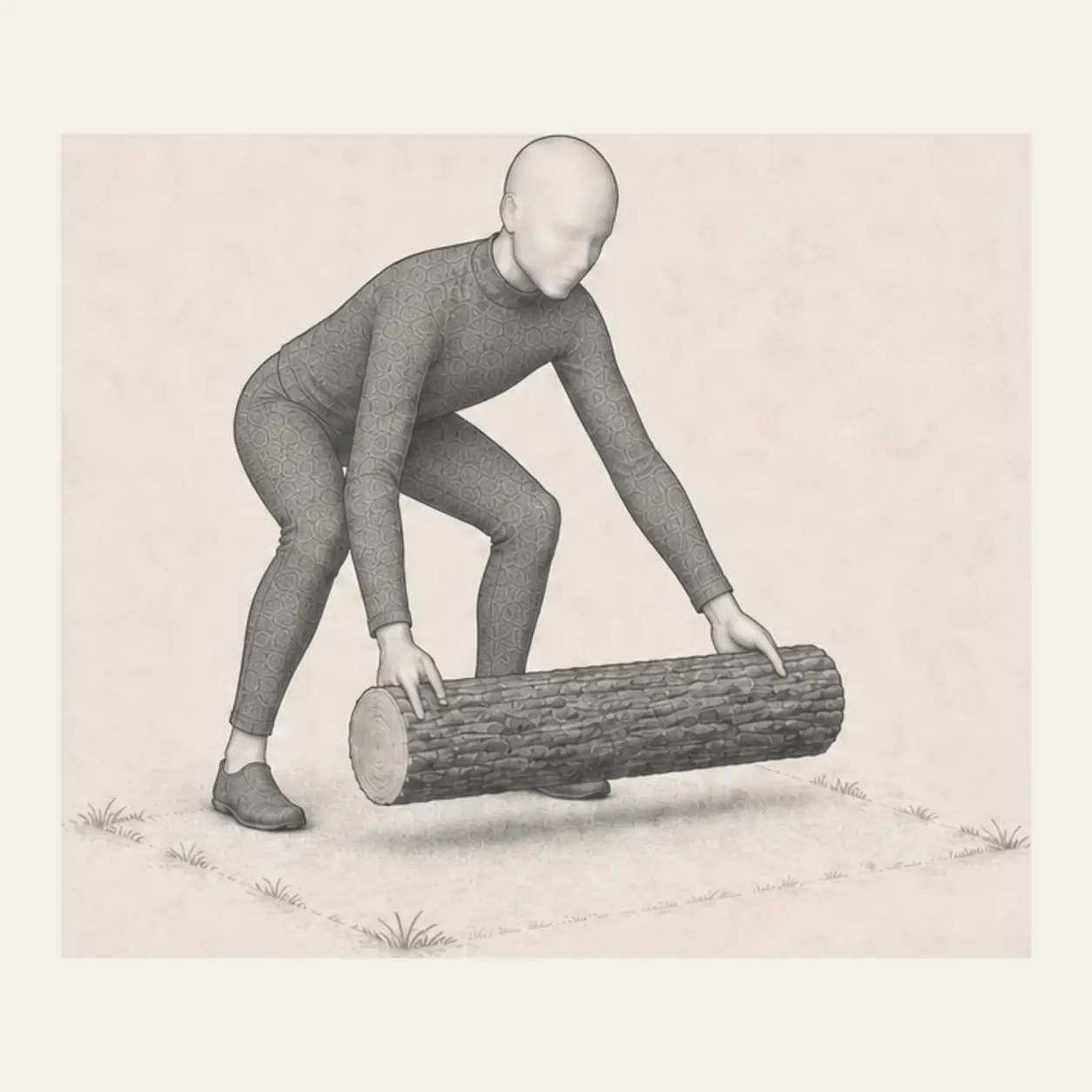 Set the log down inside a chosen area or in a chosen direction.