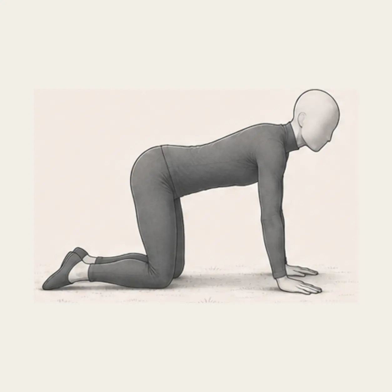Pause on hands and knees whenever needed.