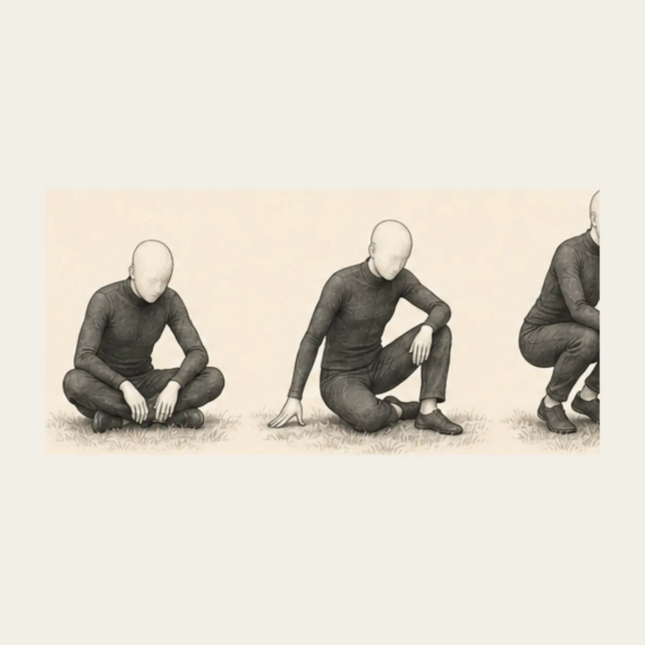 Find three different routes from sitting to standing.
