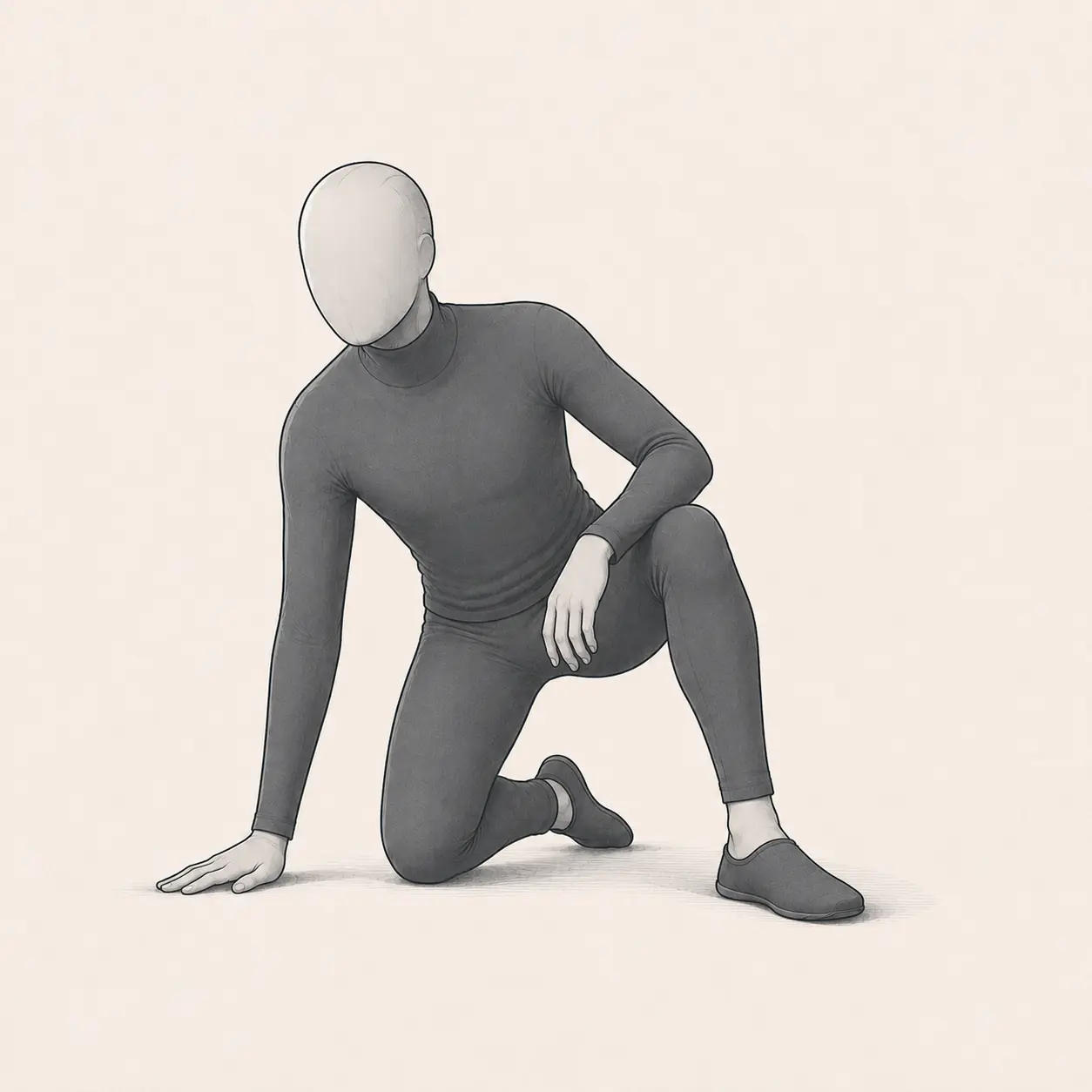 The adult moving through a supported kneeling position