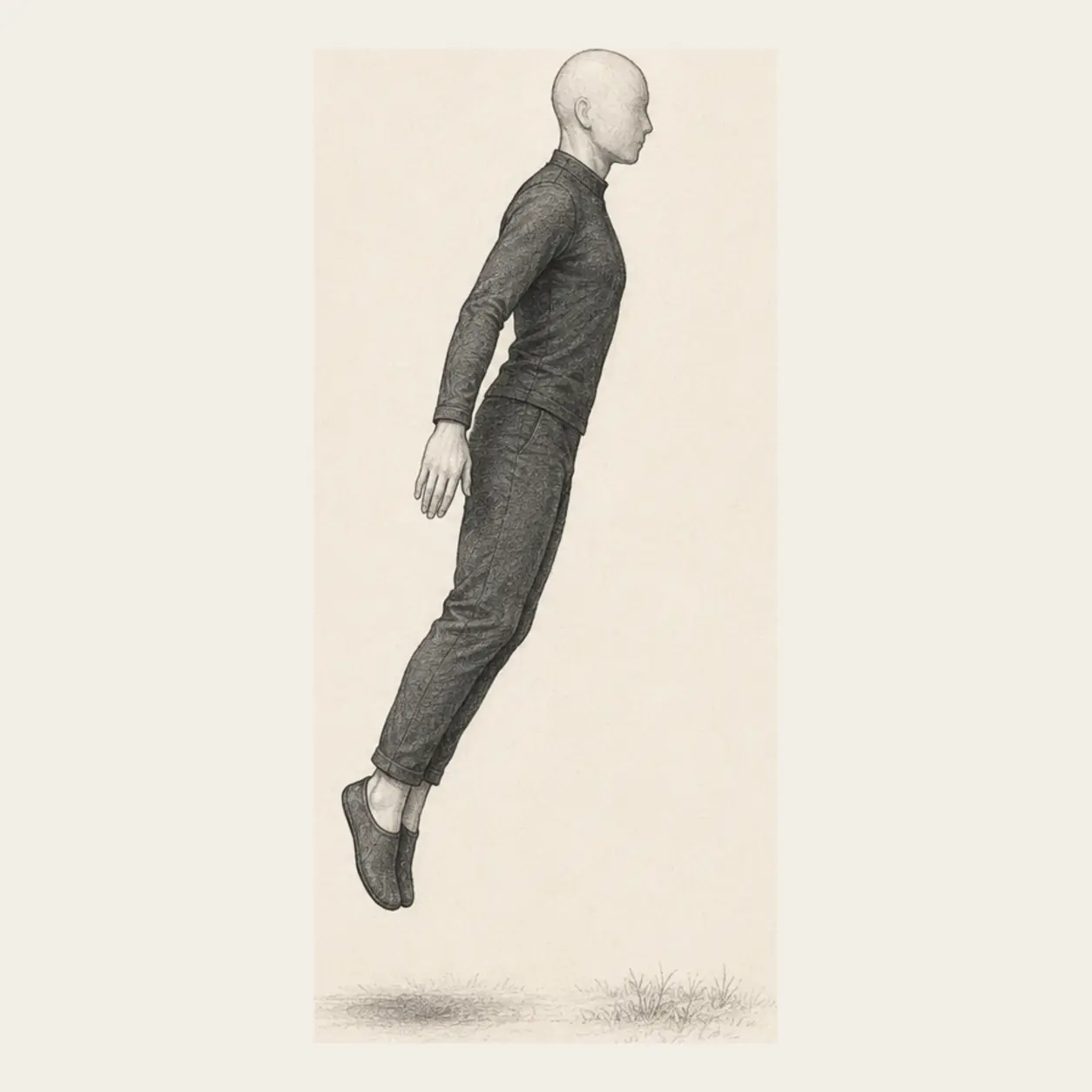 Jump forward a short distance and become still.