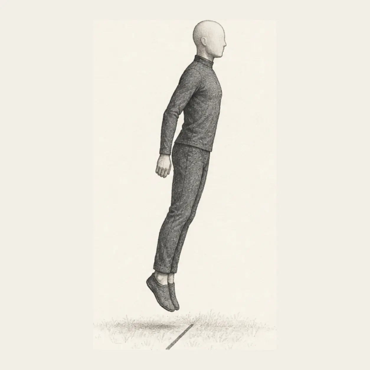 Jump forward over a line and stick the landing.